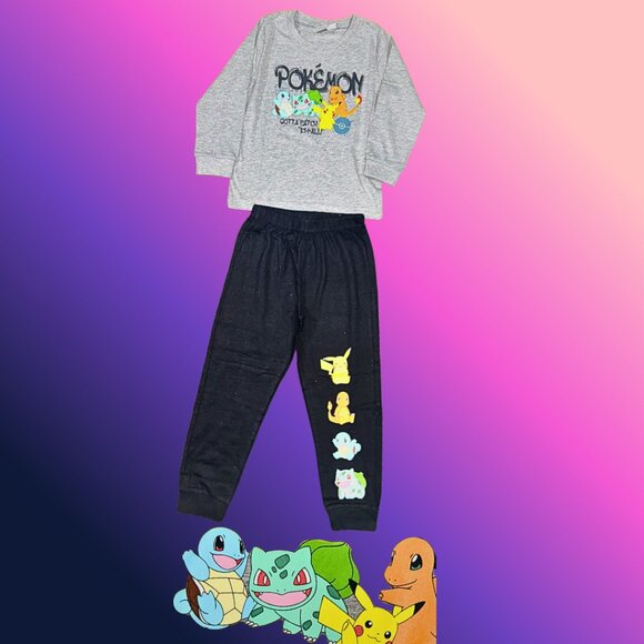 Pokemon Kids Pyjama Set – Pikachu Charmander Bulbasaur Squirtle NWT - Picture 3 of 5
